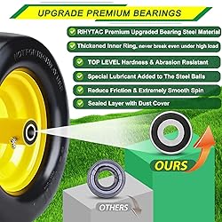 Upgrade 11x6.00-5" Flat Free Tire,2Pcs Solid Smooth
