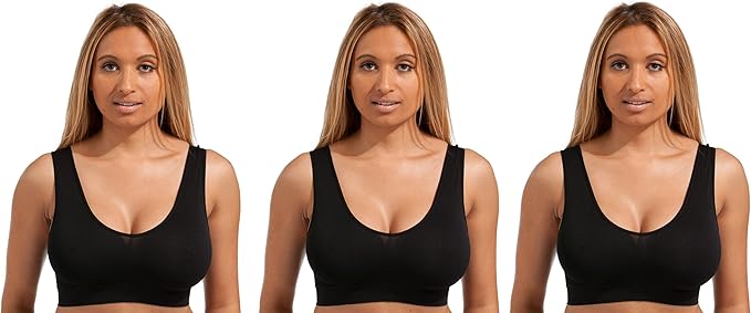 Beauty Bra 3 Pack Seamless Comfort Bra Women Girls Crop Top