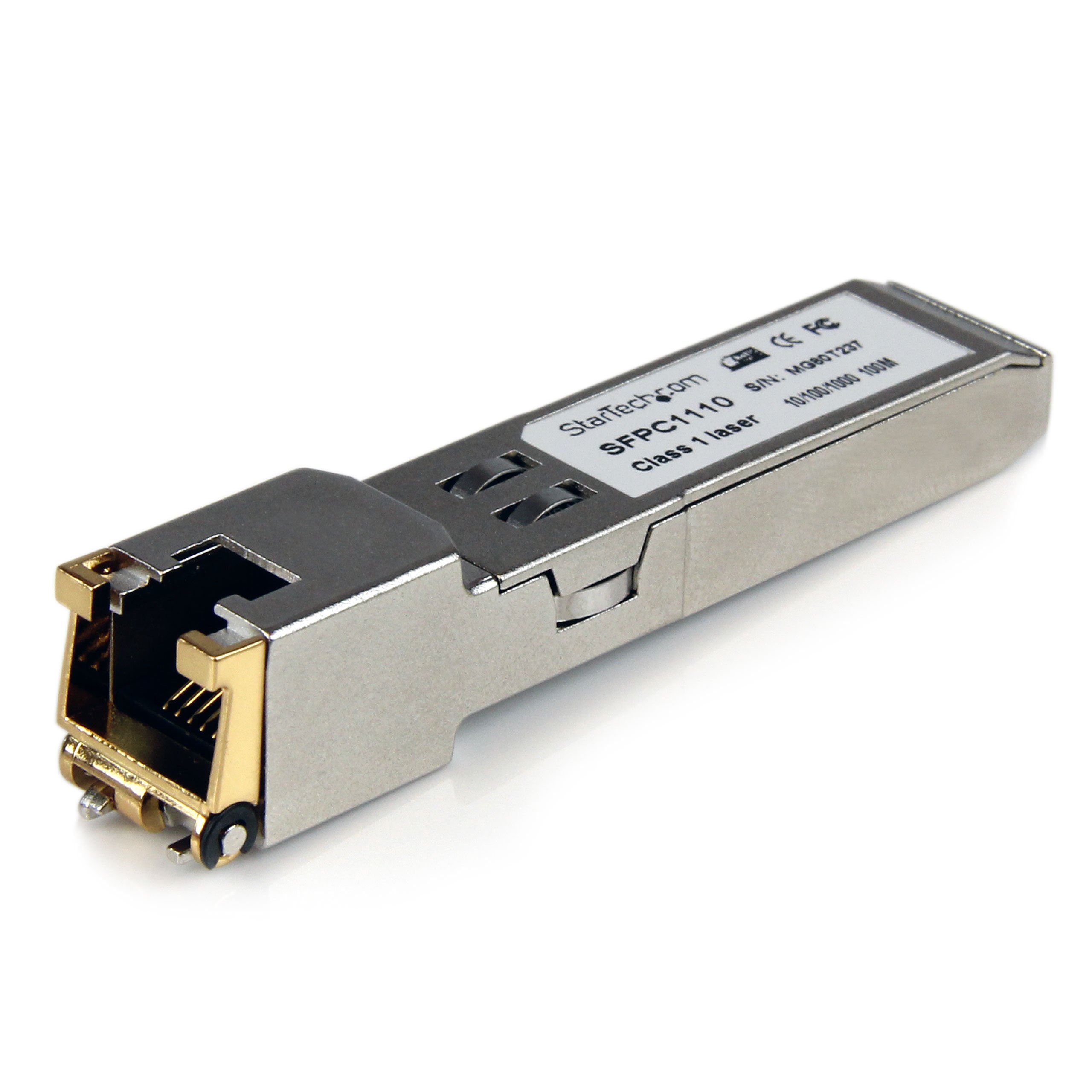 StarTechcom Cisco SFP-GE-T Compatible SFP Module - 1000BASE-T - SFP to RJ45 Cat6/Cat5e - 10/100/1000 Mbps - RJ-45 100m - Cisco IE3400, IE3300, IE3200 (SFPC1110)