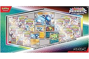 Pokemon TCG Scarlet & Violet Prismatic Evolutions Lucario ex & Tyranitar ex Premium Collection Box - 14 Packs