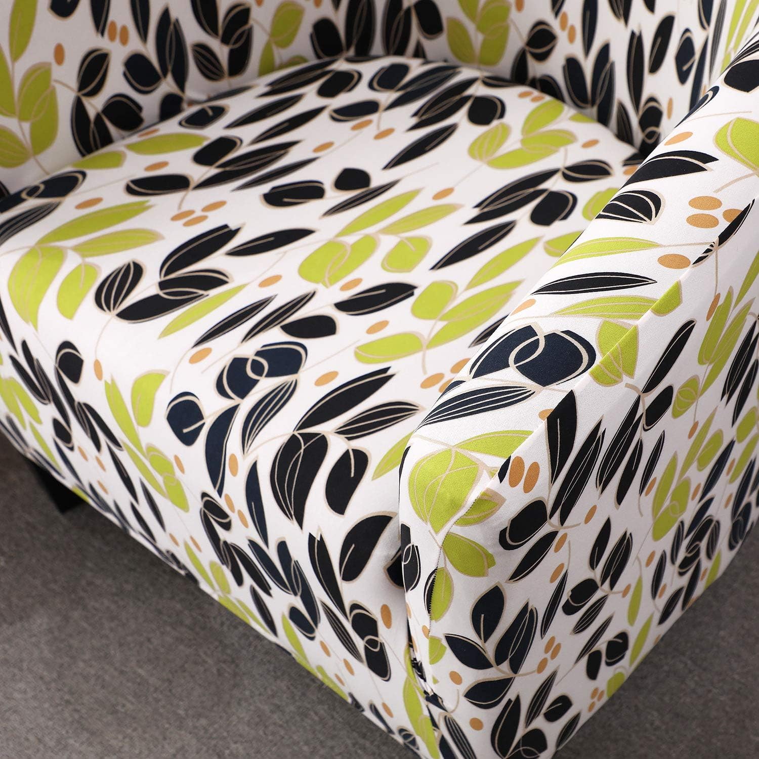 WOMACO Club Chair Slipcover Printed Stretch Armchair Tub/Round Barrel Swivel Chair Covers with Elastic Bottom Sofa Furniture Protector (1, A1): Furniture & Decor