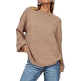 PRETTYGARDEN Women's 2026 Fall Sweaters Casual Crew Neck Long Sleeve Pullover Tops Ribbed Knit Loose Fit Winter Clothes
