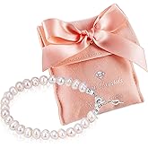 Baby Crystals Freshwater Cultured Pearl Bracelet, Baby Bracelets for infant girls Sterling Silver Jewelry keepsake for boys or girls, 1st Birthday Girl, 1 Year Old Girl Gifts
