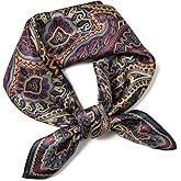 100% Mulberry Silk Scarf 25.6"x25.6" Square Women Neckerchief Headscarf - Lightweight Neck Scarf Gift Packed
