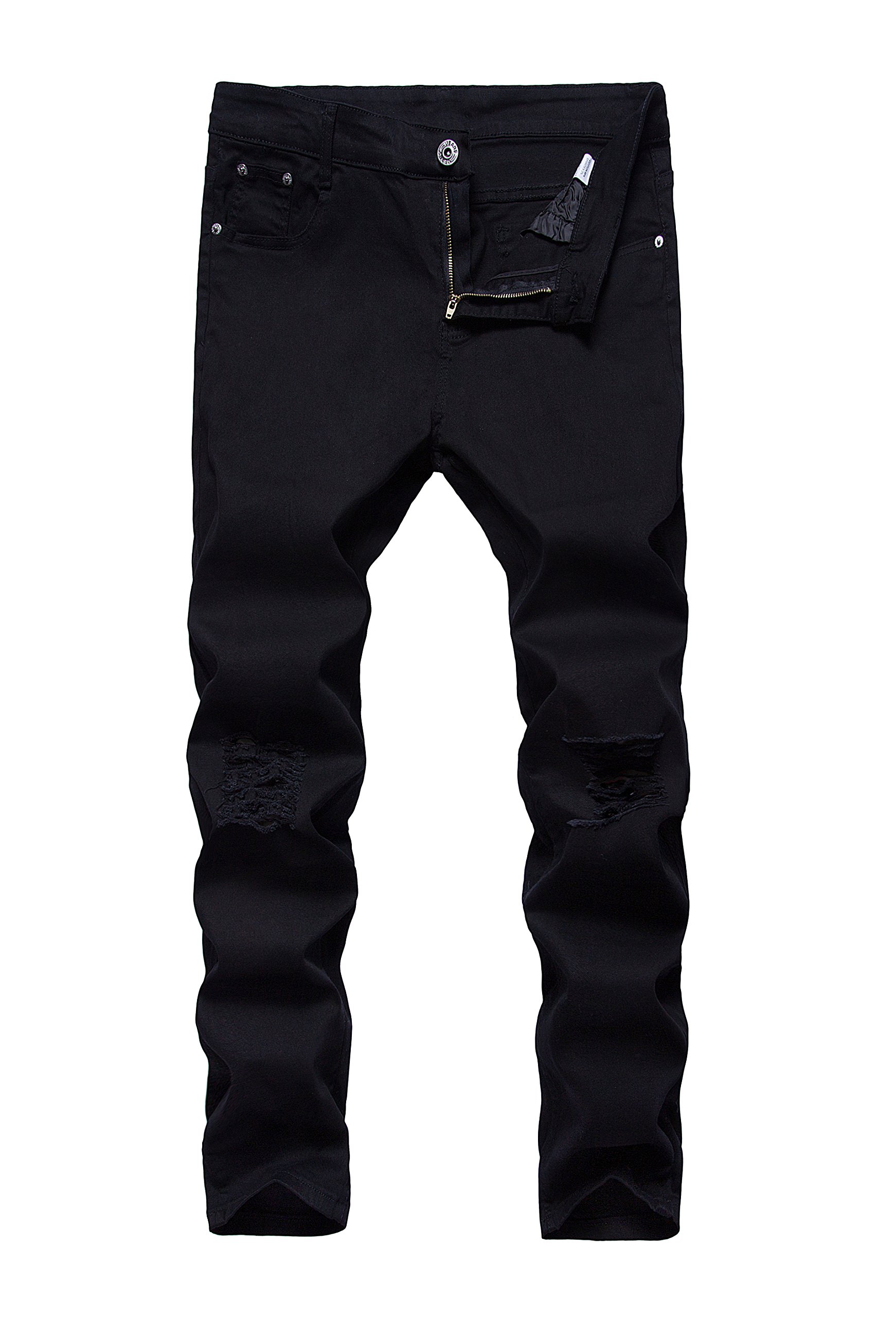 mens slim fit black ripped jeans