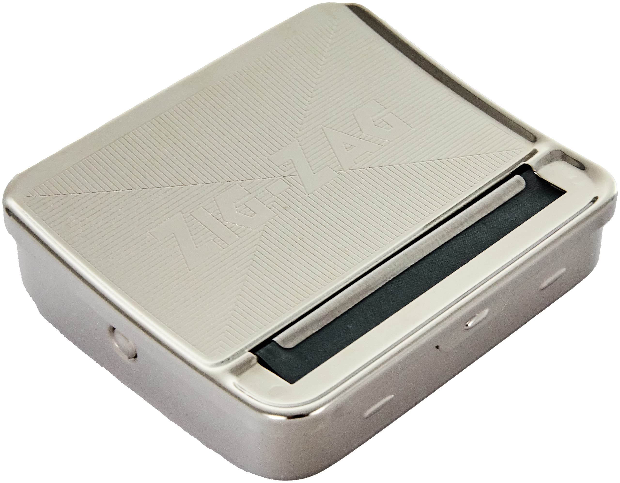 OCB 16925 Zigzag Rolling Box for the Perfect Cigarette Rolling Machine, Chrome, Silver, 8 x 8 x 2 cm