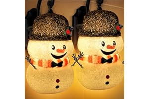 NEWBEA 2 Pack Snowman Christmas Porch Light Covers for Porch Lights, Winter Holiday Outdoor Christmas Decorations for Porch Light, Garage Light