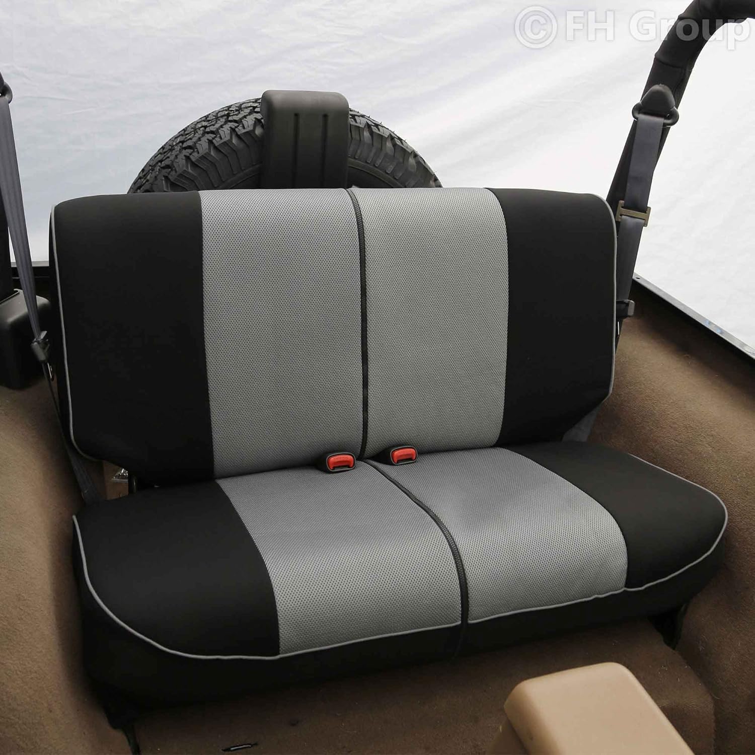 Fh Group Fh Fb060010s2 Adjustable Universal Bench Seat Cover For Jeep Wrangler Beige Seat Covers Interior Accessories Diagenics Com