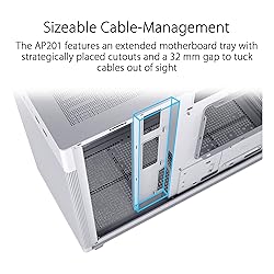ASUS Prime AP201 White MicroATX Tempered Glass