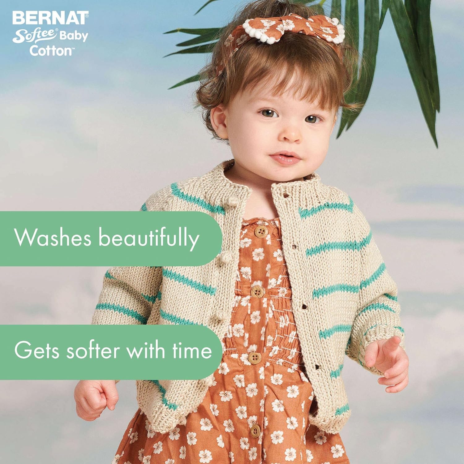 Bernat Softee Baby Cotton YARN, Aqua Mist