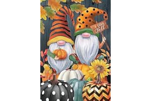 VIGEGU Fall Gnome Pumpkin Stamped Cross Stitch Kits - Counted Cross Stitch Kits for Beginners Adults,11 CT Patterns Dimensions Embroidery Kits Arts Craft Kits,for Thanksgiving Gift Home Decor 12 x 16inch