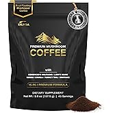 DLNIA Instant Organic Mushroom Coffee with 12 Adaptogenic Mushrooms, Arabica Beans, Coconut Milk & MCT Oil | Cordyceps, Lion’s Mane & Turkey Tail Instant Coffee for Better Energy, Focus, Digestion, Immunity