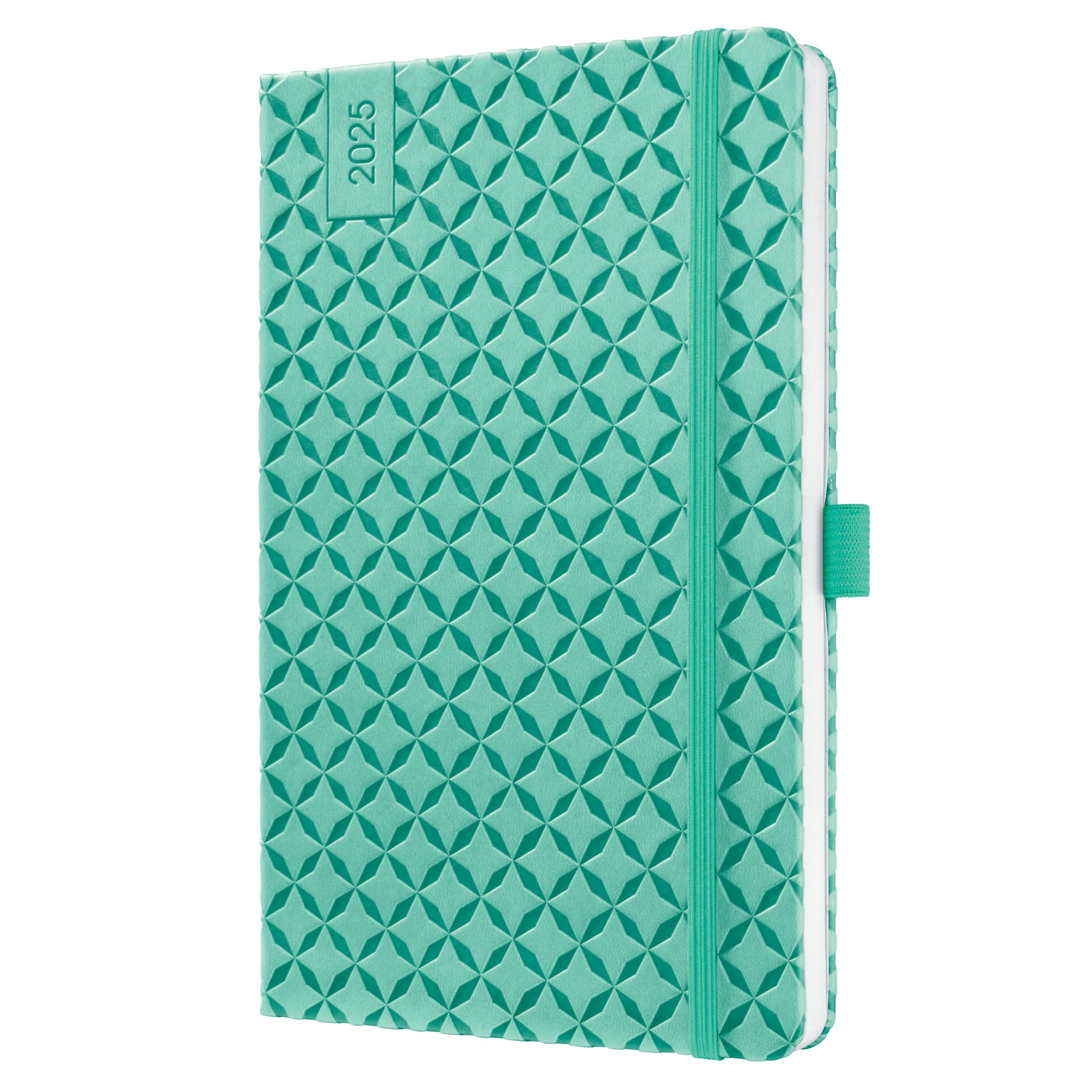 SIGEL J5127 Jolie Weekly Planner 2025, hardcover, 13,5 x 20,3 cm, 174 Pages, Mint Green