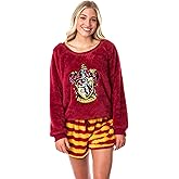 Harry Potter Womens' Sweater and Shorts Sleep Pajama Set-All Houses