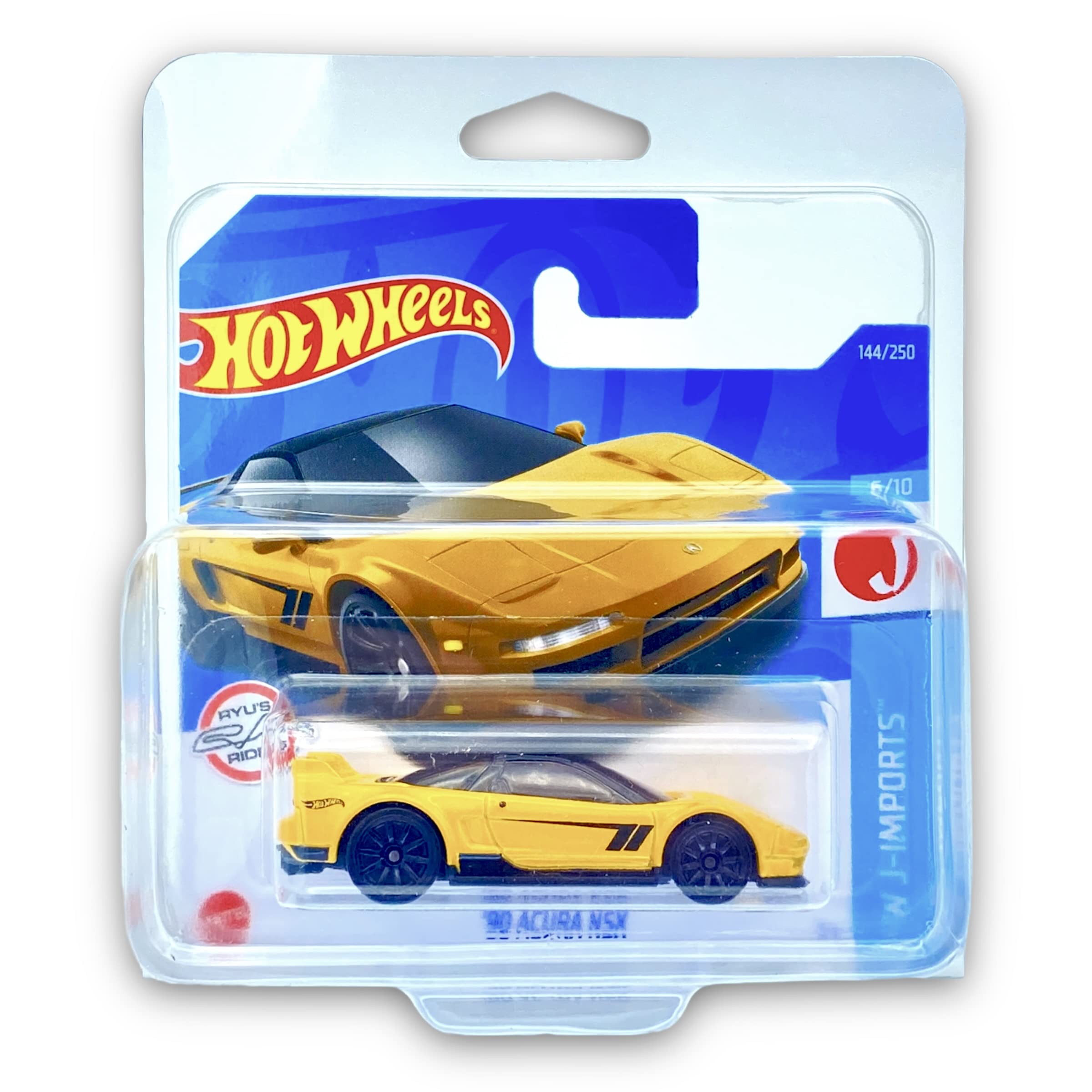 Hot Wheels '90 Acura NSX (Yellow) 6/10 HW J-Imports 2022-144/250 (Short Card) *** COMES IN A KLAS CAR KEEPER PROTECTIVE COLLECTORS CASE *** HCX58