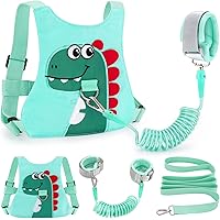 Child Safety Harness with Anti-Lost Wrist Link for Toddlers, Boys and Girls (Light Green)