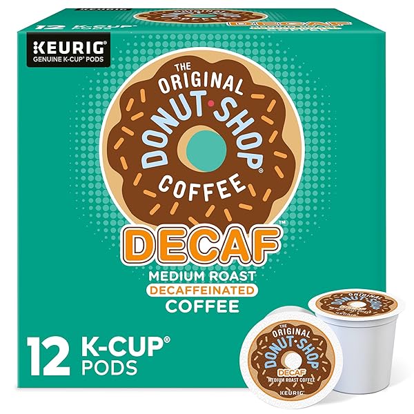 THE ORIGINAL DONUT SHOP KEURIG SINGLE-SERVE K-CUP PODS, DECAF KEURIG SINGLE-SERVE K-CUP PODS, MEDIUM ROAST COFFEE, 12 COUNT