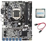 Lodokdre B75 Mining Motherboard + G2010 CPU + Cable 12x PCIe USB 3.0 DDR3 MSATA view 1
