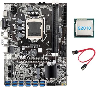 Lodokdre B75 Mining Motherboard + G2010 CPU + Cable 12x PCIe USB 3.0 DDR3 MSATA