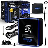 INFLATiQ by RIMiQ Tire Inflator Blue - Powerful, Award-Winning QWIKFLOW Technology with 2 Portable Power Options Included - Strong Vehicle Air Pump for Trucks, Cars, Motorcycles, Bicycles, Balls