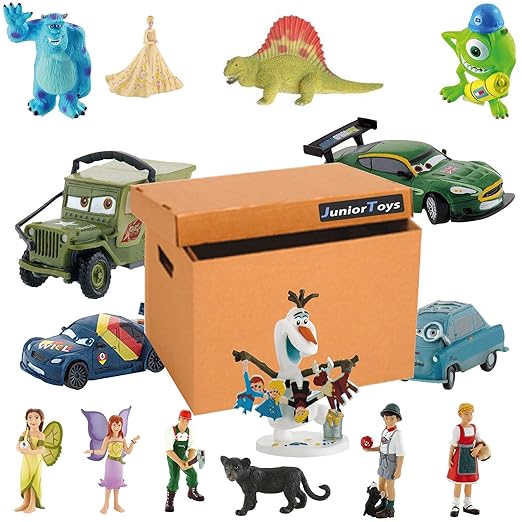 JuniorToys Original Bullyland Figuren 50er Paket Mitgebsel Tombola Wurfmaterial - Lizenzartikel von Cars Disney Wildtiere Feen usw.