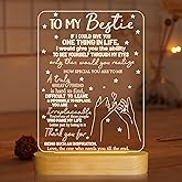 to My Bestie Gifts, Best Friend Gift for Women 3D Illusion Lamp, I Love You Friends Night Light for BFF Christmas White Elephant Gifts, Soft Warm Color Wooden Table Lamp