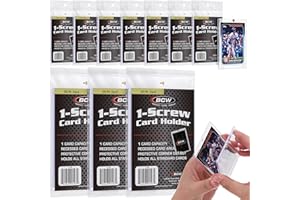 BCW 1 Screw Card Holder (10 Pack, 20PT) | Screw Down Card Holder | Standard Trading Card Protector | Clear 2-Piece Polystyren