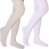 LOLANTA Girls Shimmer Tights Kids Semi Opaque Shiny Dance Stockings 2 Pack Ultra Soft Stretchy Pantyhose 3-12 Years
