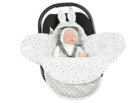 EliMeli Baby Einschlagdecke, Universal für Babyschale, Autositz, Kinderwagen Buggys und Babybett, Sehr Hohe Qualität, Minky D