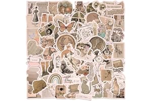 Eoaod 200Pcs Vintage Stickers, Aesthetic Stickers, Scrapbook Stickers for Water Bottle, Notebook Junk Journaling Stickers, Waterproof Vinyl Stickers Packs for Kids Teenagers Adults