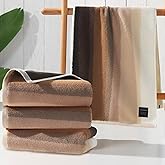 VOOVA & MOVAS Brown Hand Towels - 100% Cotton | 420GSM | Soft | Absorbent | Long-Lasting, Bathroom Hand Towels Set of 4, 14"x30", Decorative Towel for Bathroom, Towels Gift Set, Beige and Brown
