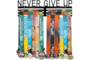 Dafftos Awards Always Earned Never Given Medal Display Hanger Holder Bib Ribbon Rack Hooks Organizer Awards Ribbon Wall Mount Easy to Assemble Fashion Display