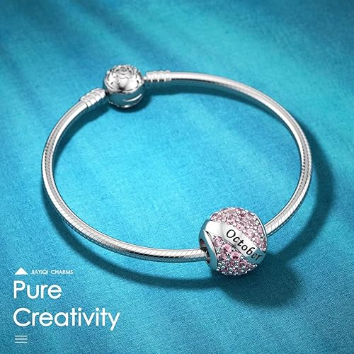 JIAYIQI October Birthstone Charms for Pandora Charms Bracelet 925