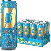 OMNI Energy Drink Island Gold 12 Oz (Pack of 12) | Contains 200mg Clean Caffeine, B Vitamins | Sugar-Free, Low Calorie, Energy Drink for All-Day Vitality