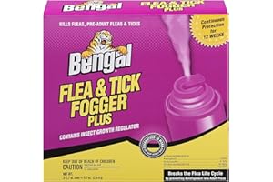 Bengal Flea and Tick Fogger Plus – 3 Pk Odorless Spray Treatment for Home Infestations – 12 Week Insect Killer, 3x2.7 oz