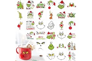 MYJMN Christmas Face Decal Stickers for Crafts Small Vinyl Faces Eyes Pitcher Rub on Transfers UV Decals for Ornaments Glass Drinking Cups Wood Bowl Decorations Balls Party Supplies (hand30)