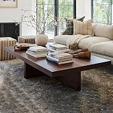 OOIKVCC Solid Wood Coffee Table,Rustic Square Centre Table,Farmhouse Living Room Table,2&rdquo;Thick Tabletop for Living Room,Office