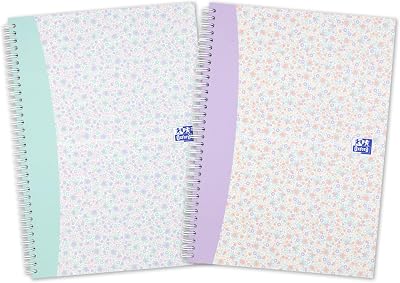 Oxford Liberty A4 Notebooks Twin Pack Pastel Colours 140 Pages Scribzee Enabled