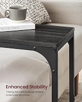 VASAGLE C-Shaped Side Table 30x40x62 cm Oak Black LET350B42 view 5