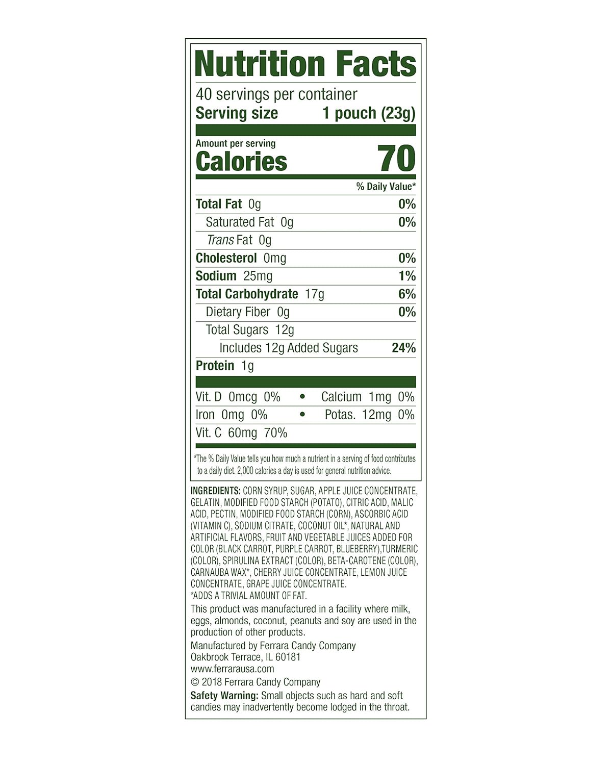 Black Forest Fruit Snacks Juicy Bursts, Mixed Fruit, 0.8 Ounce (40 Count) : Grocery & Gourmet Food