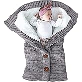 XMWEALTHY Unisex Infant Swaddle Blankets Soft Thick Fleece Knit Baby Girls Boys Stroller Wraps (Baby Grey1)