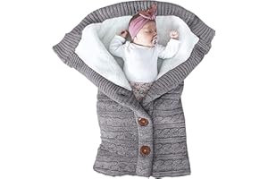 XMWEALTHY Unisex Infant Swaddle Blankets Soft Thick Fleece Knit Baby Girls Boys Stroller Wraps Baby Accessory Grey