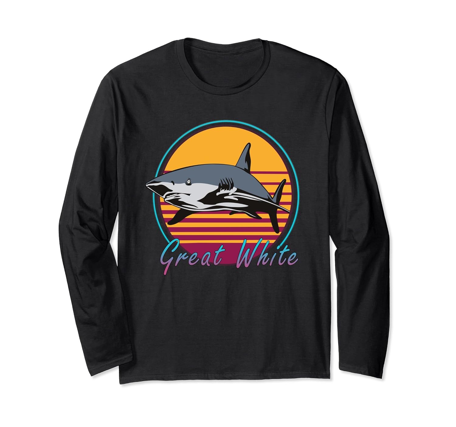 Great White Shark Shirt - Retro 80s Shirt-anz