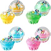 ORB Curiosities Cloud Puff Treats Slow Rising Squishy Toys 4 Pack - Jumbo Cupcake Slow Rise Squishies - Extra Soft, Foam Food Squishies for Kids and Adults - Kawaii Cupcake Squishy Sensory Fidget Toys