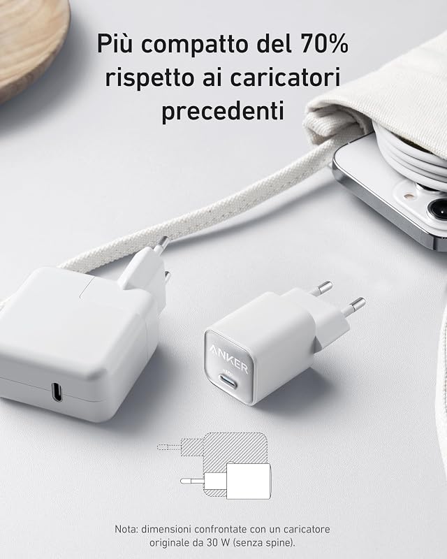 Caricatore iPhone USB C GaN 30W 511 (Nano 3)