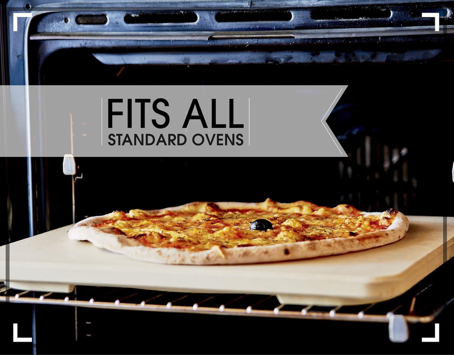 #1 Pizza Stone - Baking Stone. SOLIDO Rectangular 14"x16" - Perfect for Oven, BBQ and Grill: Kitchen & Dining