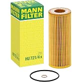 Mann Filter HU 721/4 x Cartridge Oil Filter Replacement with Oil Drain Plug Gasket Compatible With BMW 335d (2009-2011), X5 xDrive35d (2009-2013)