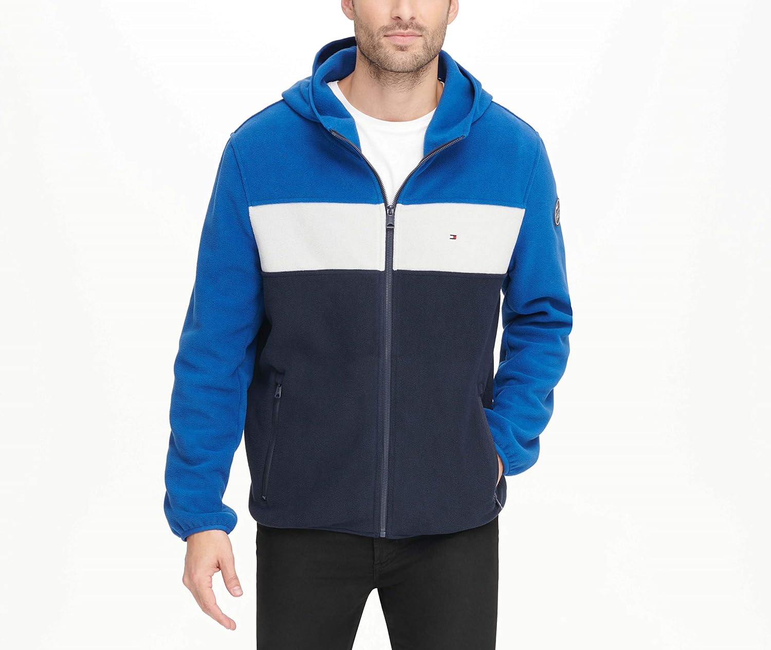 tommy hilfiger men's hooded performance fleece jacket