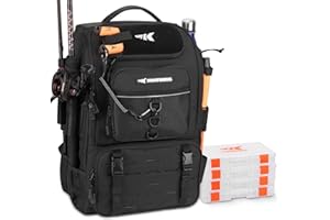 KastKing KarryAll Fishing Tackle Backpack with Rod Holder 4 Tackle Boxes,40/26L Tackle Bag Storage Fishing Gear and Equipment