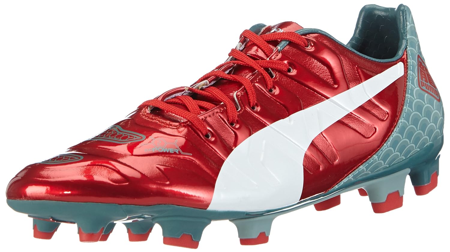 Buy Puma Men's Evopower 2.2 Graphic FG High Risk Red-White-Sea Pine Running Shoes - 9 UK/India 